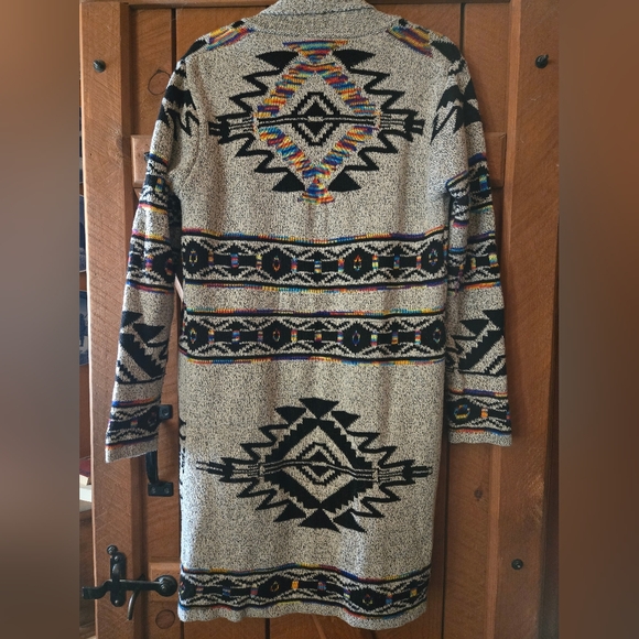 🌵 Northern Angel Boho Aztec Trench Cardigan Sweater | Women’s Large - Picture 6 of 6